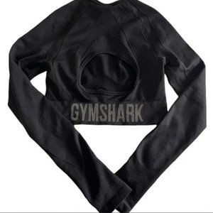 Gymshark Vital Seamless cropped long sleeve top black size Small